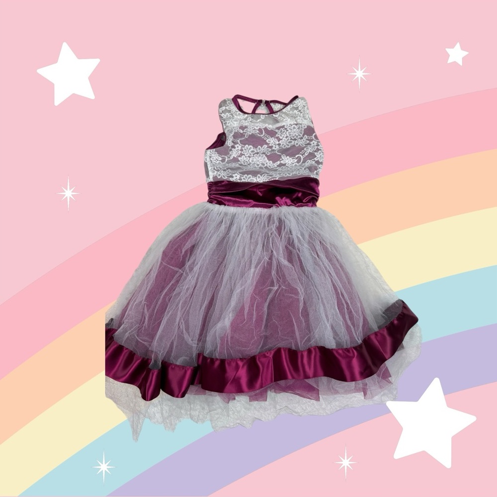 Weissman Purple and White Kids Dance Costume